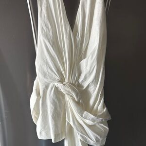 NWT Zara S linen white Halter top